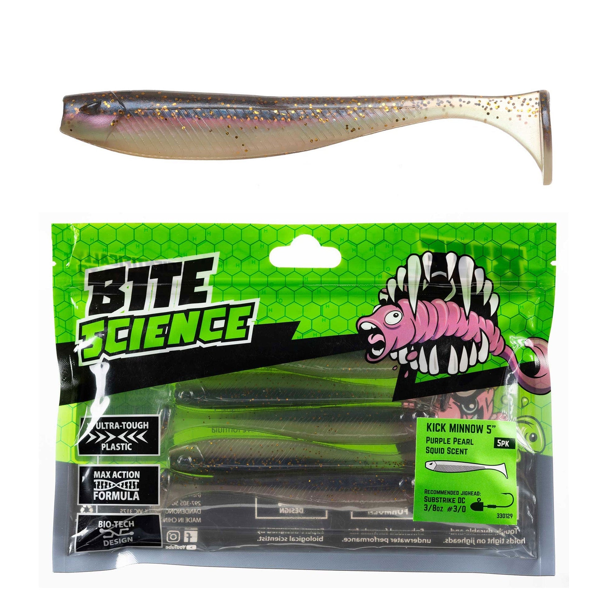 bite action fishing lure Bite Science Kick Minnow Soft Plastic Lures