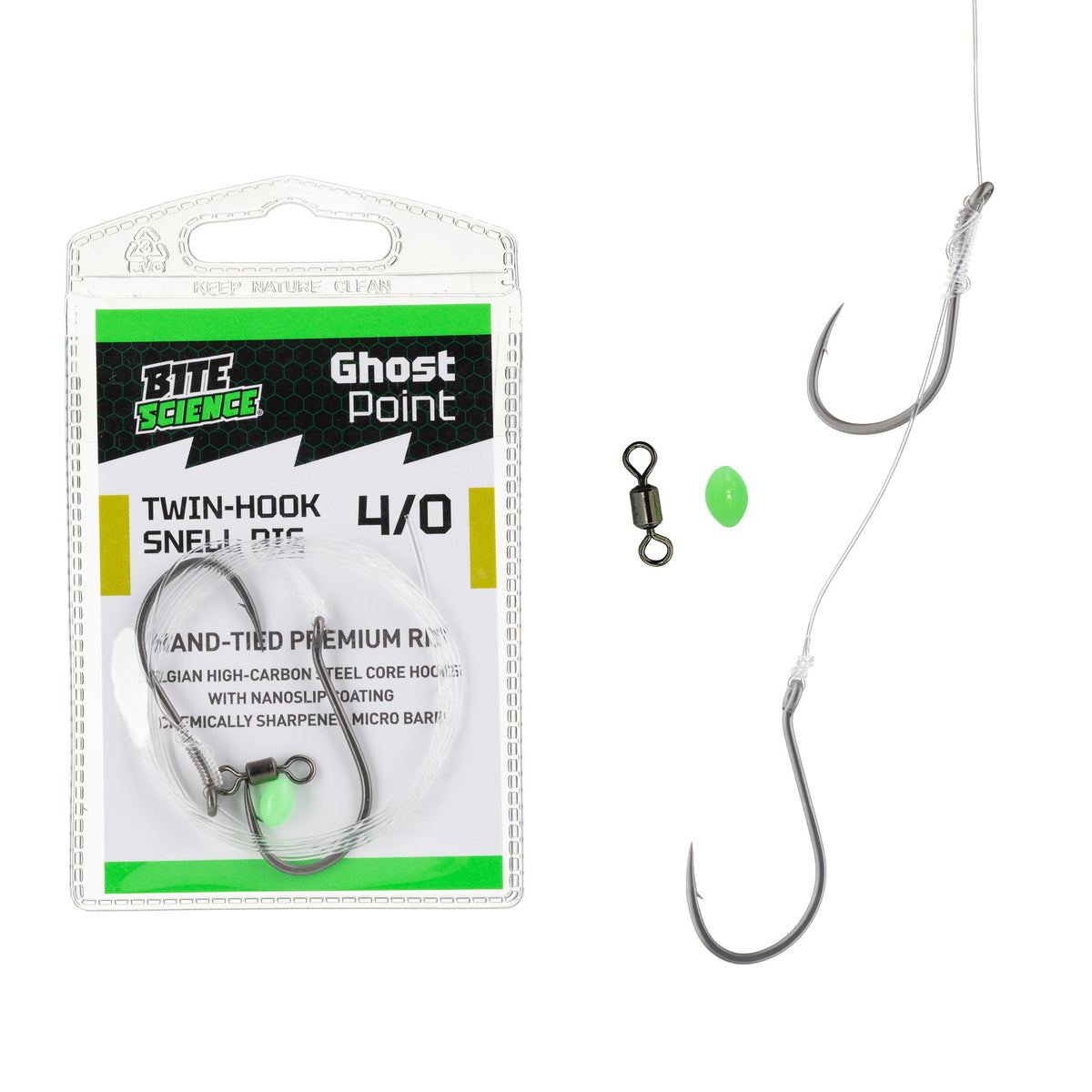 Bite Science Ghostpoint Twin Hook Snell Rigs