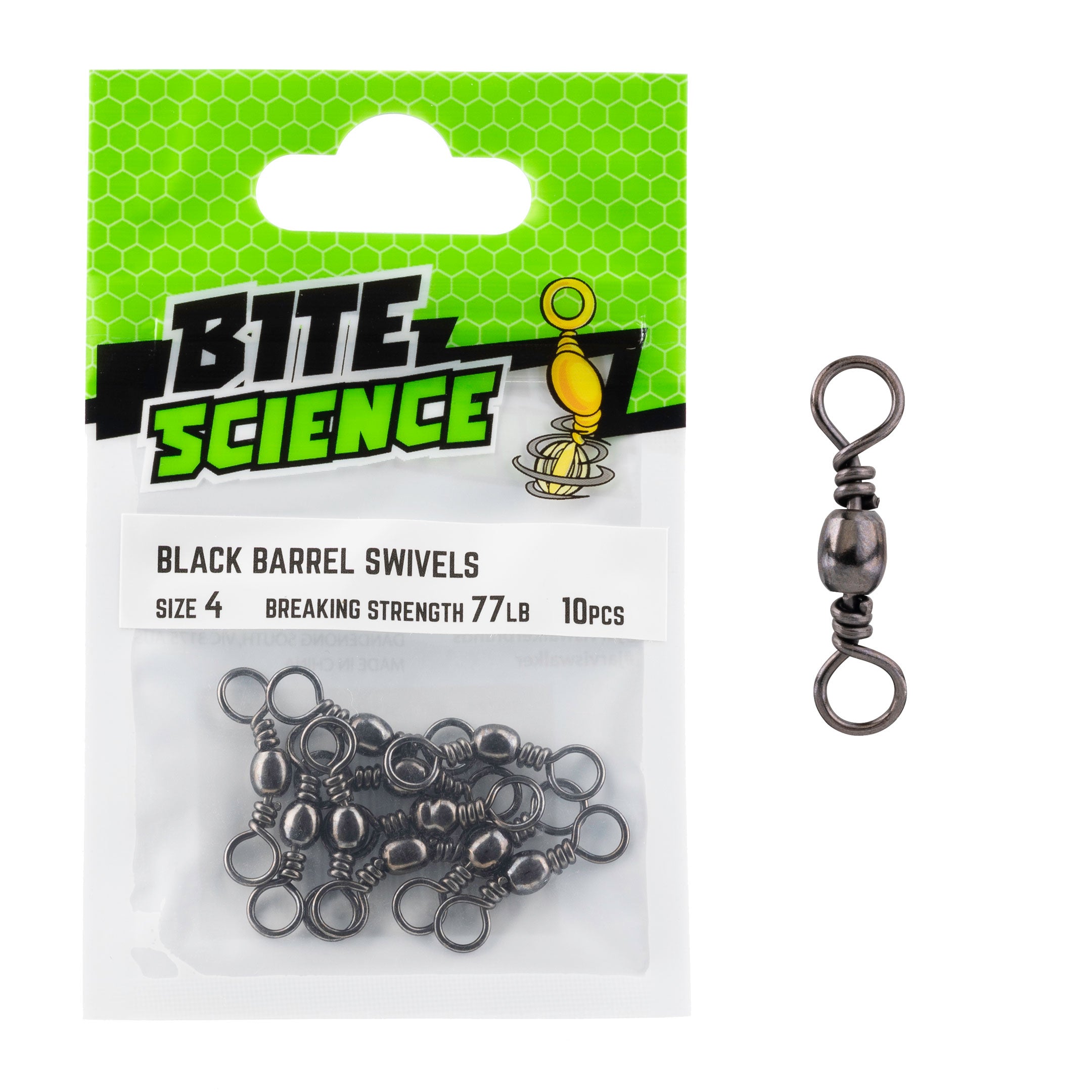 Bite Science Black Barrel Swivels