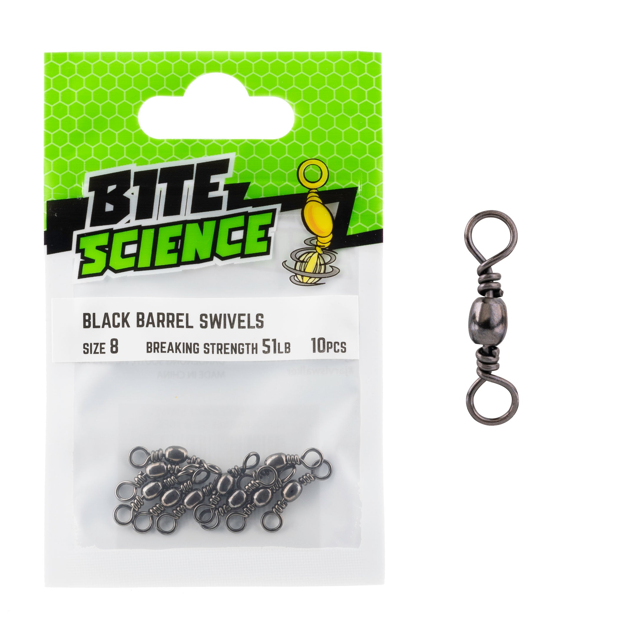 Bite Science Black Barrel Swivels