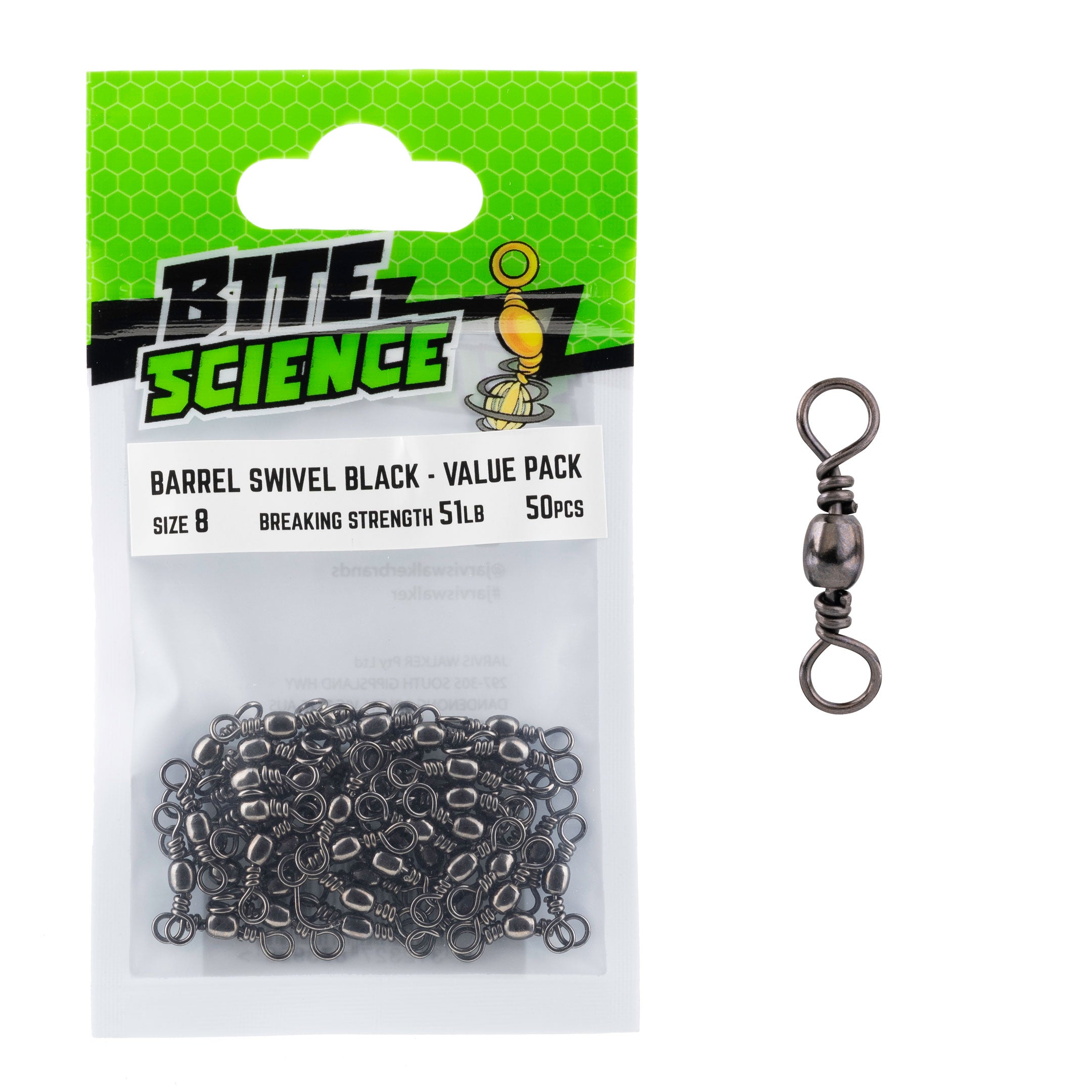 Bite Science Black Barrel Swivels