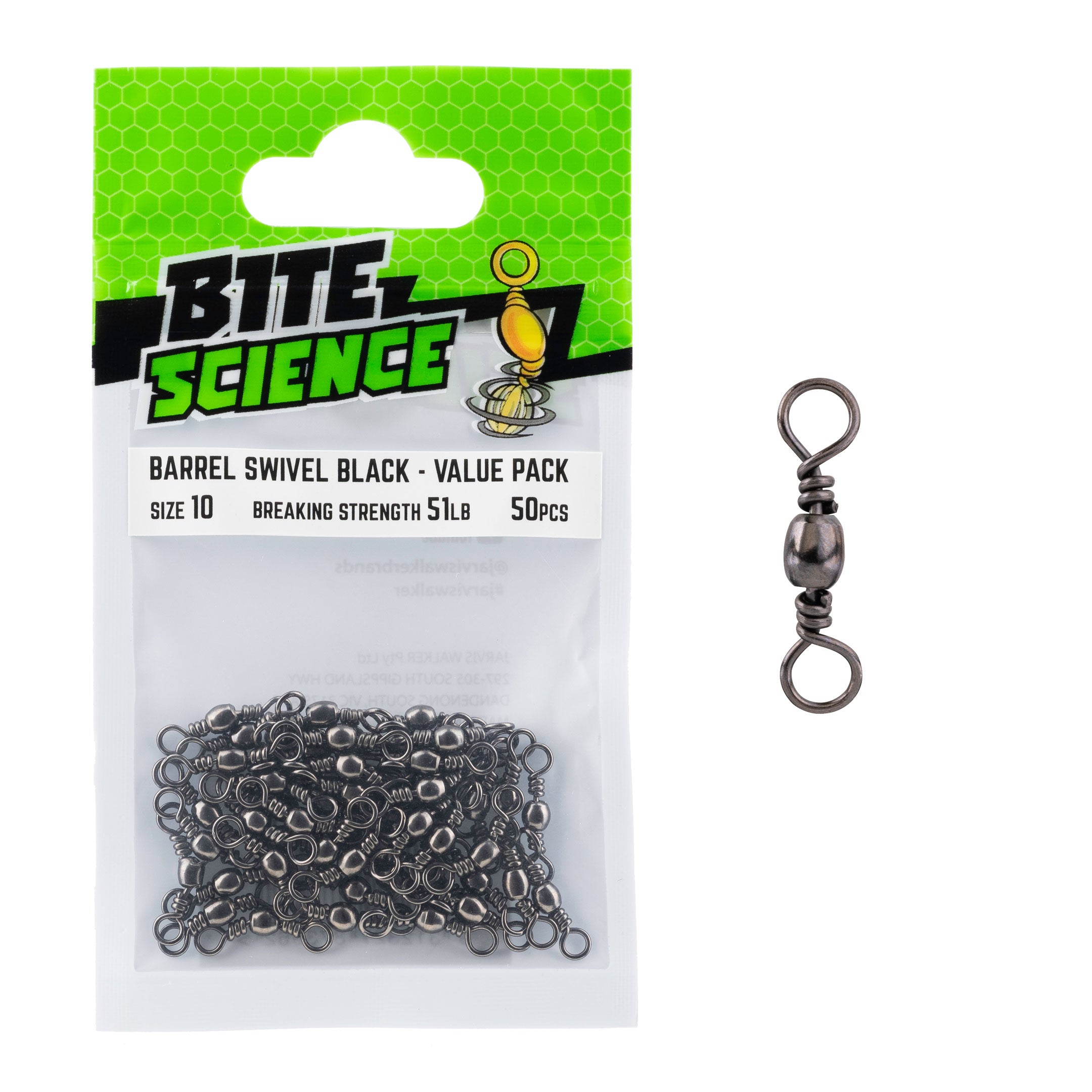 Bite Science Black Barrel Swivels