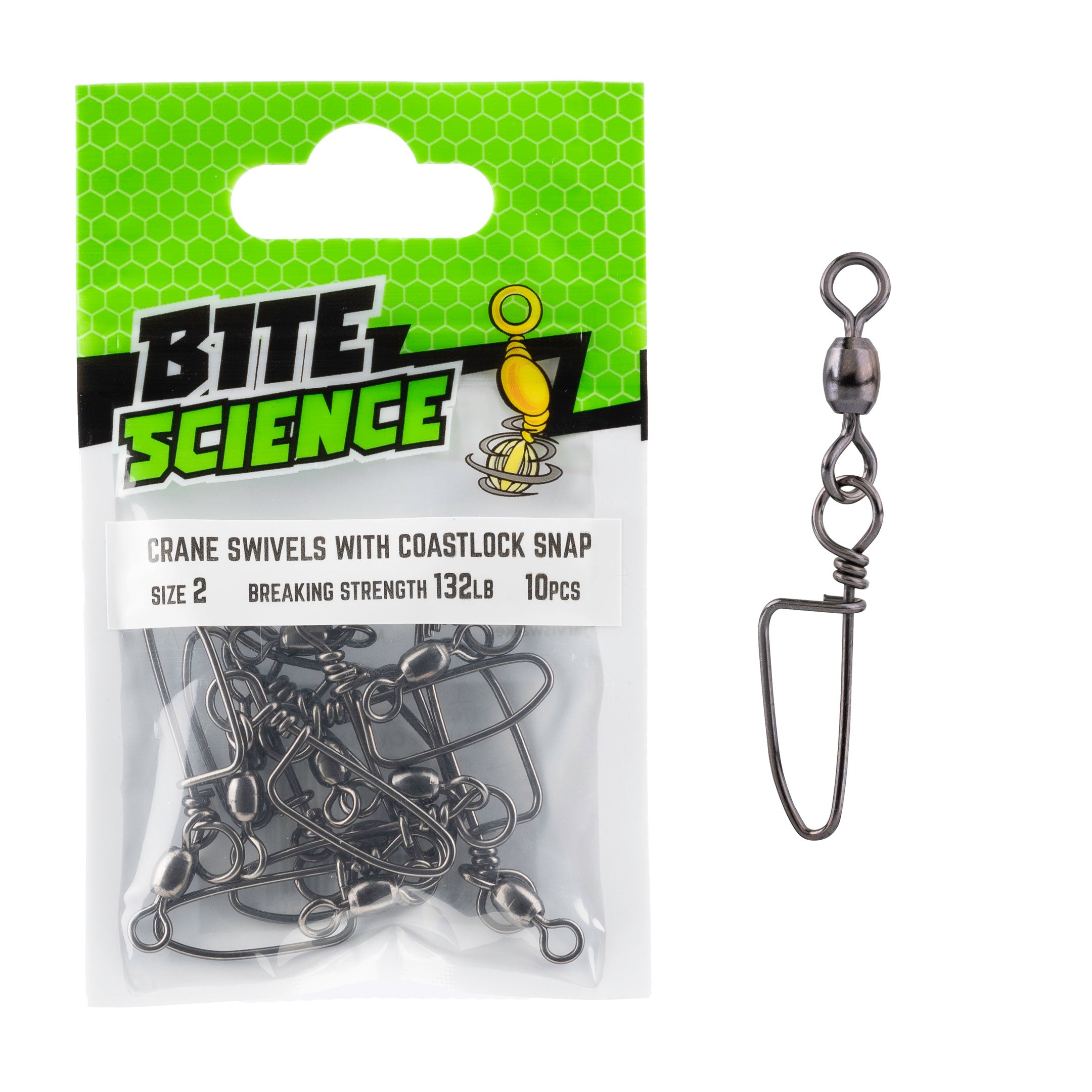 Bite Science Crane Swivels with Coastlock Snap