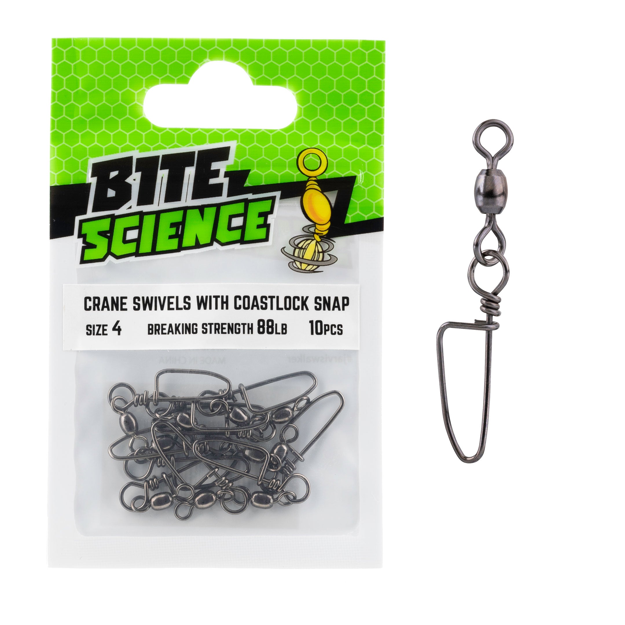 Bite Science Crane Swivels with Coastlock Snap