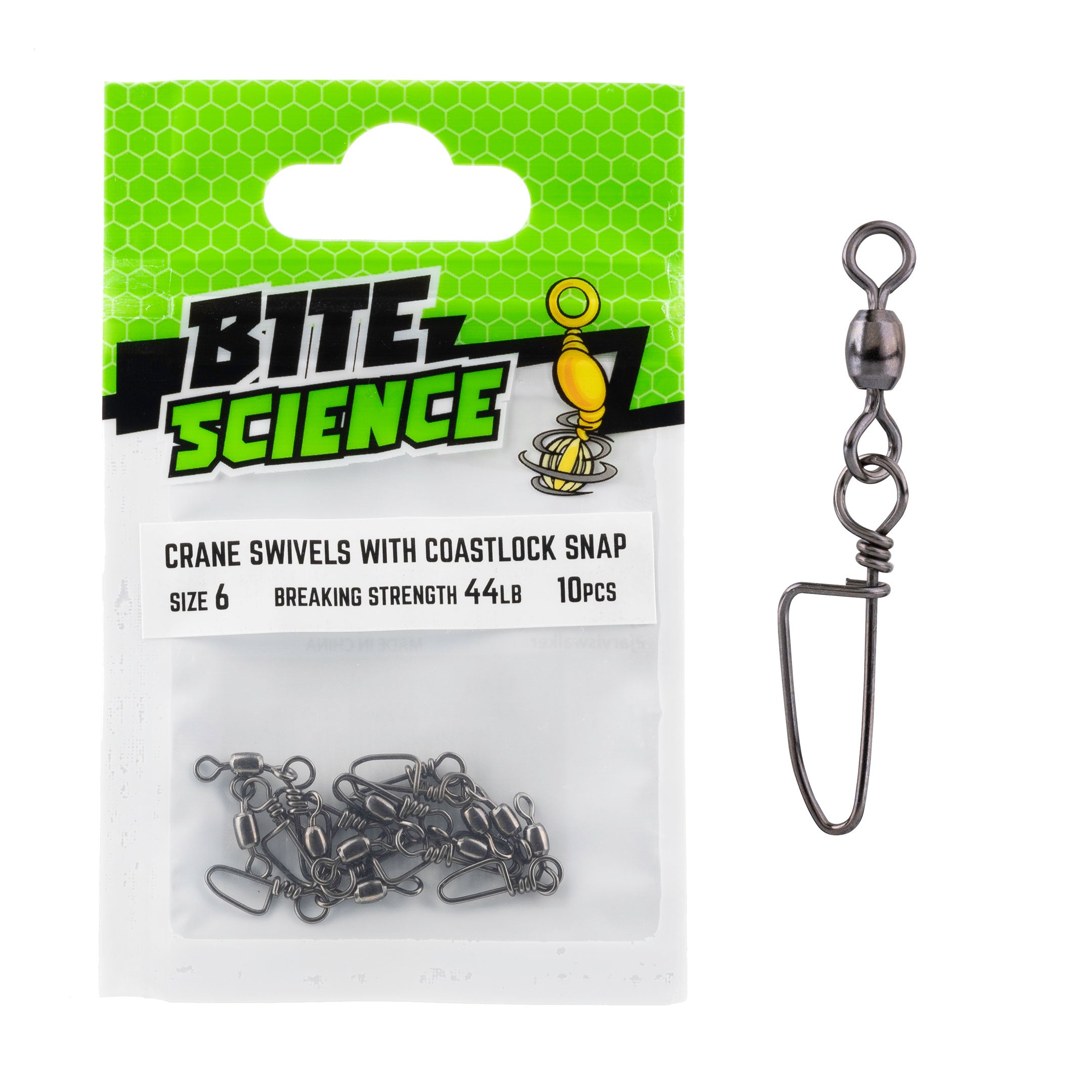 Bite Science Crane Swivels with Coastlock Snap