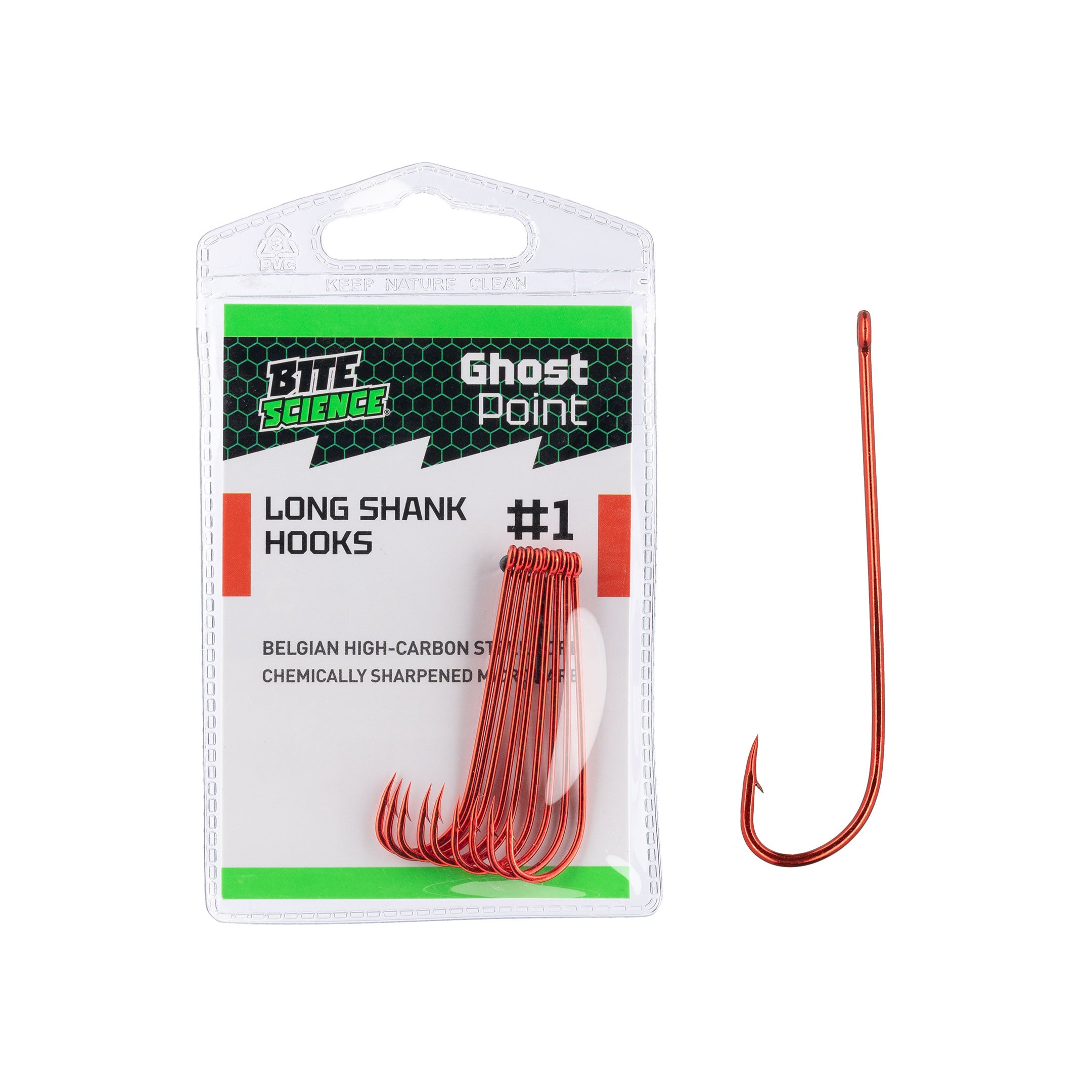 Bite Science Ghost Point Red Long Shank Hooks