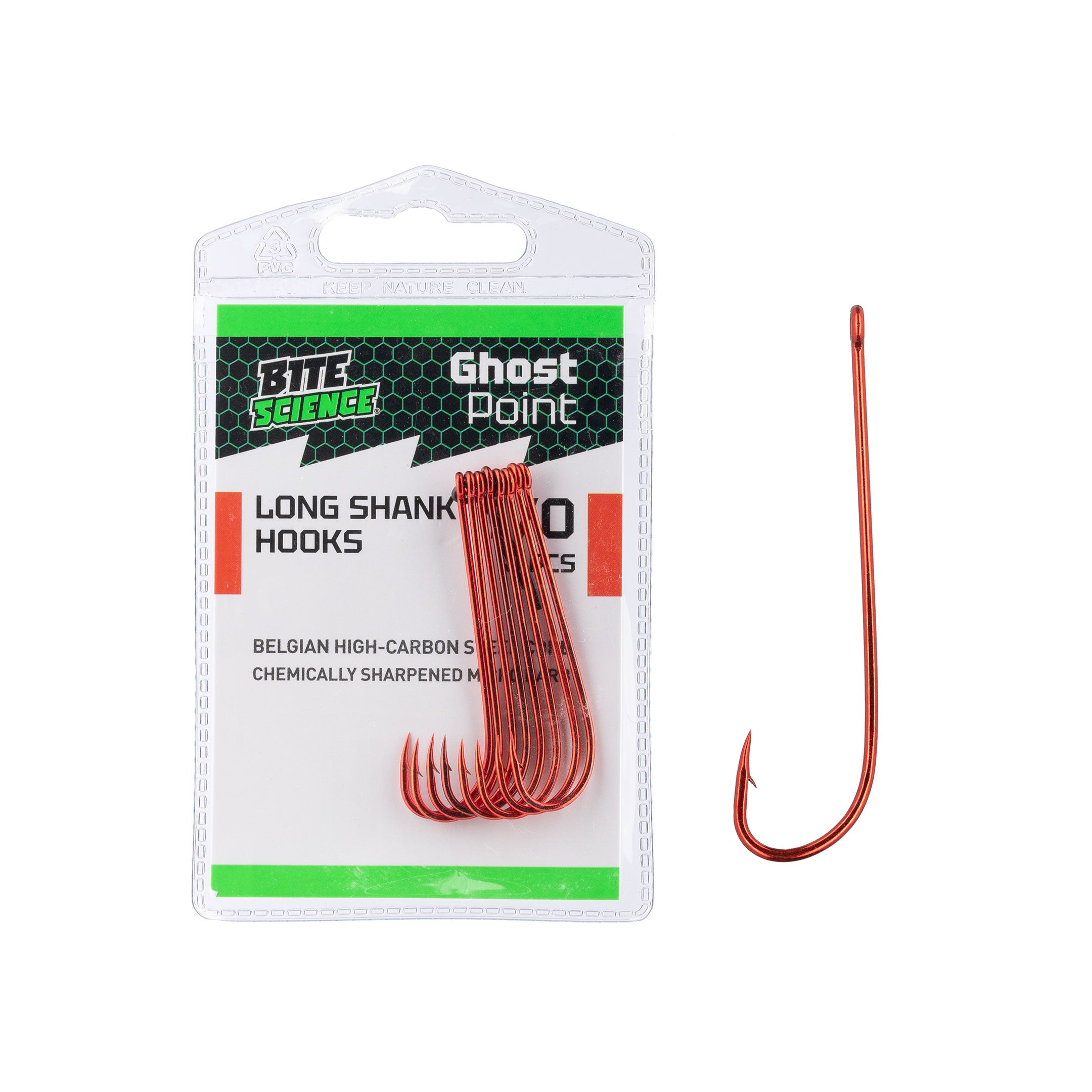 Bite Science Ghost Point Red Long Shank Hooks