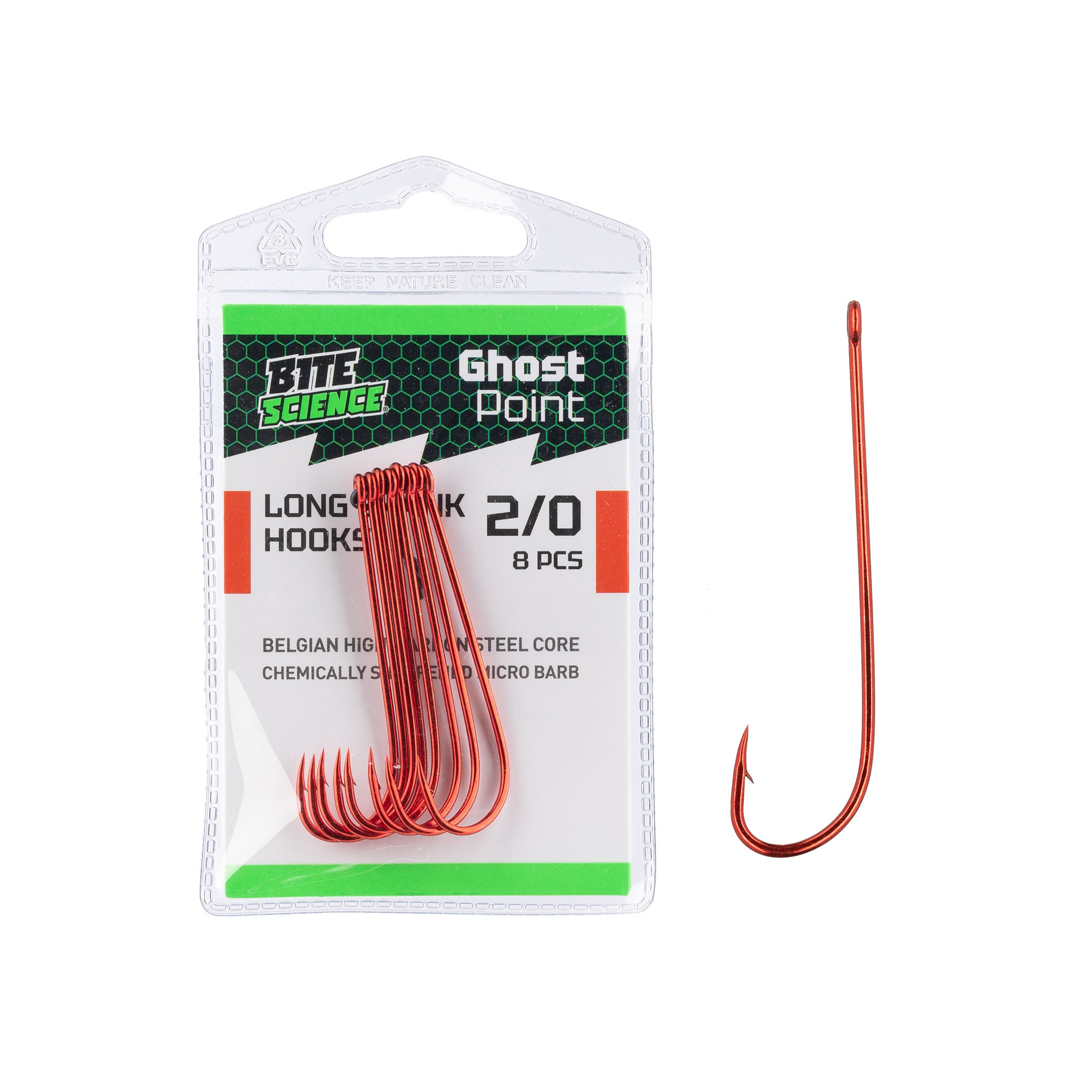 Bite Science Ghost Point Red Long Shank Hooks