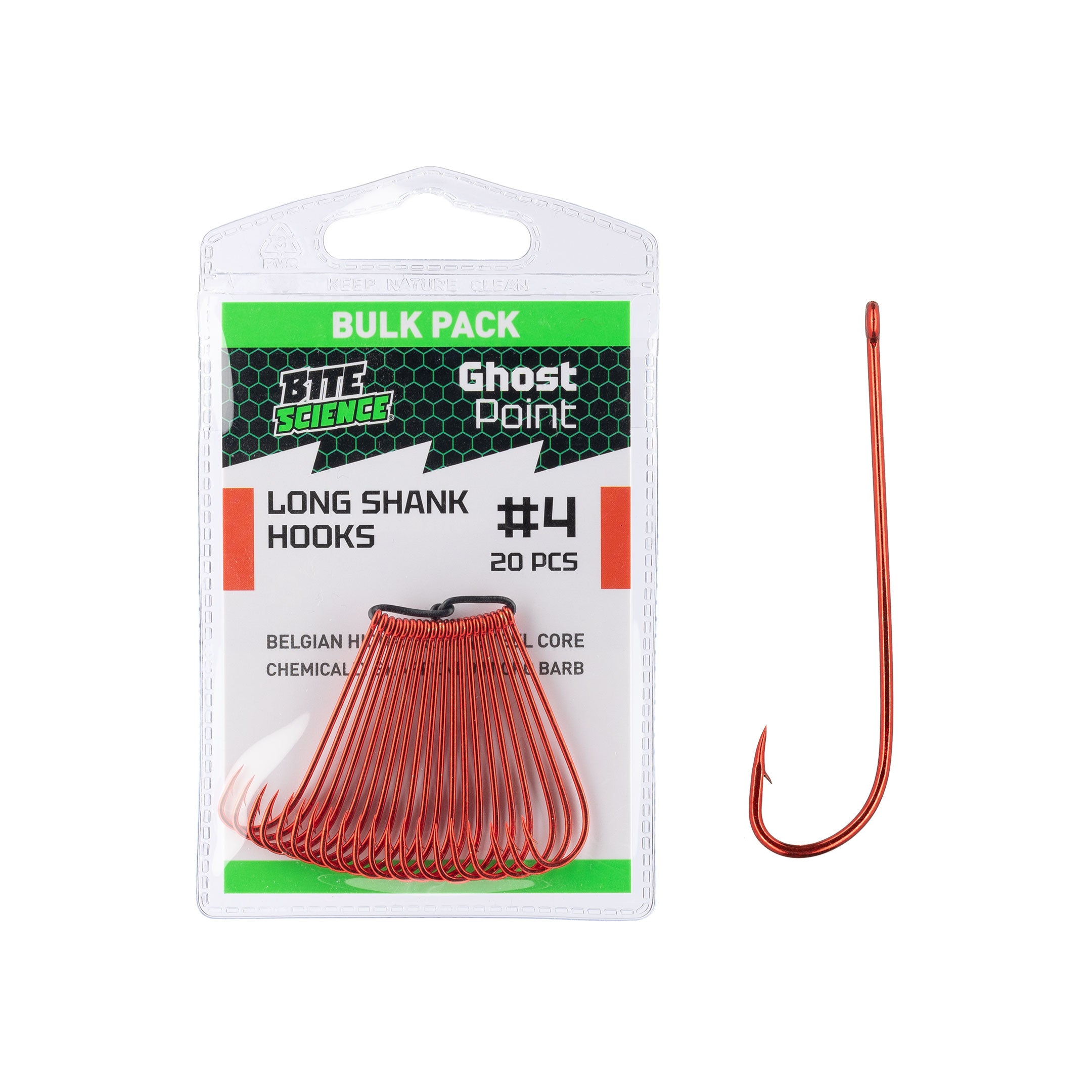 Bite Science Ghost Point Red Long Shank Hooks