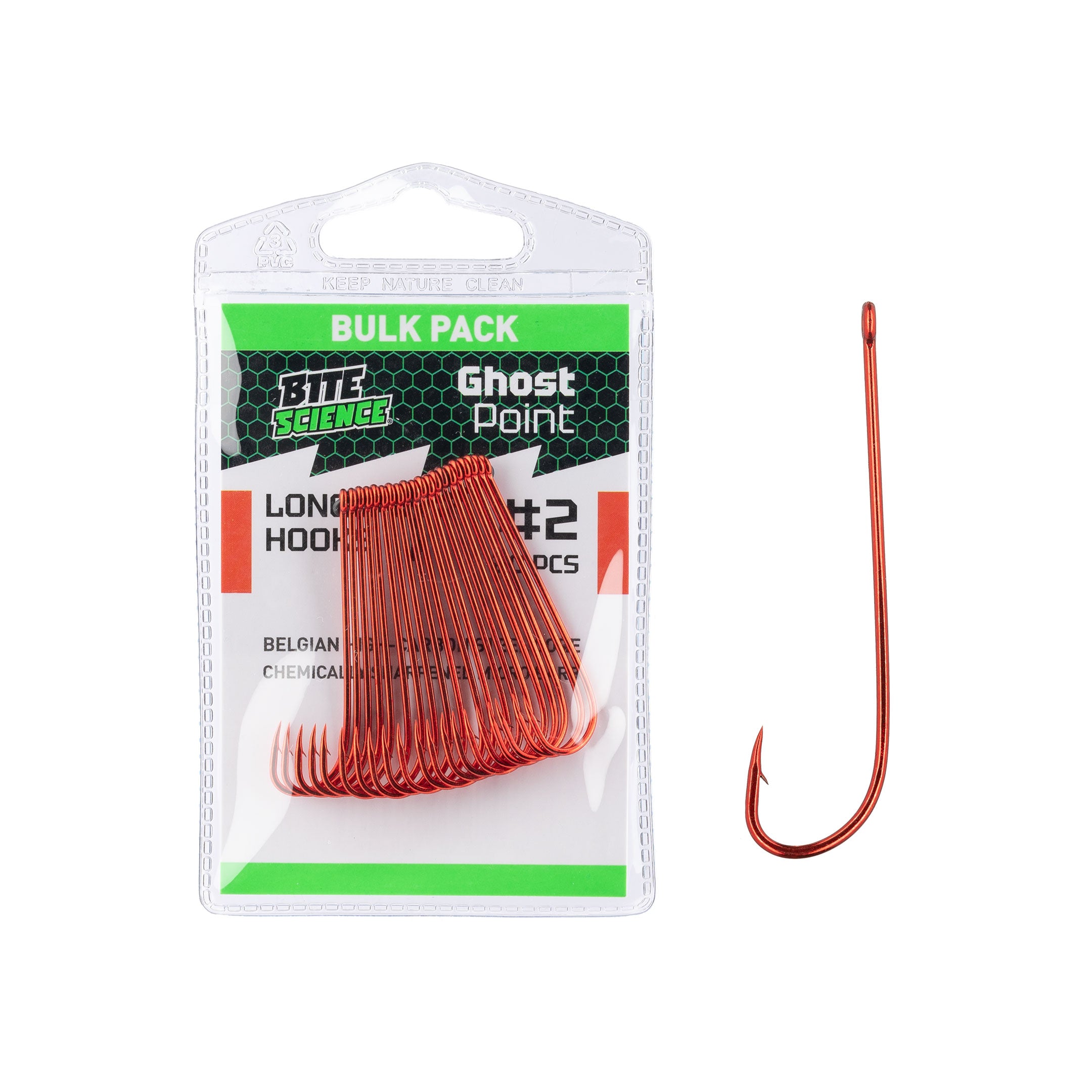 Bite Science Ghost Point Red Long Shank Hooks