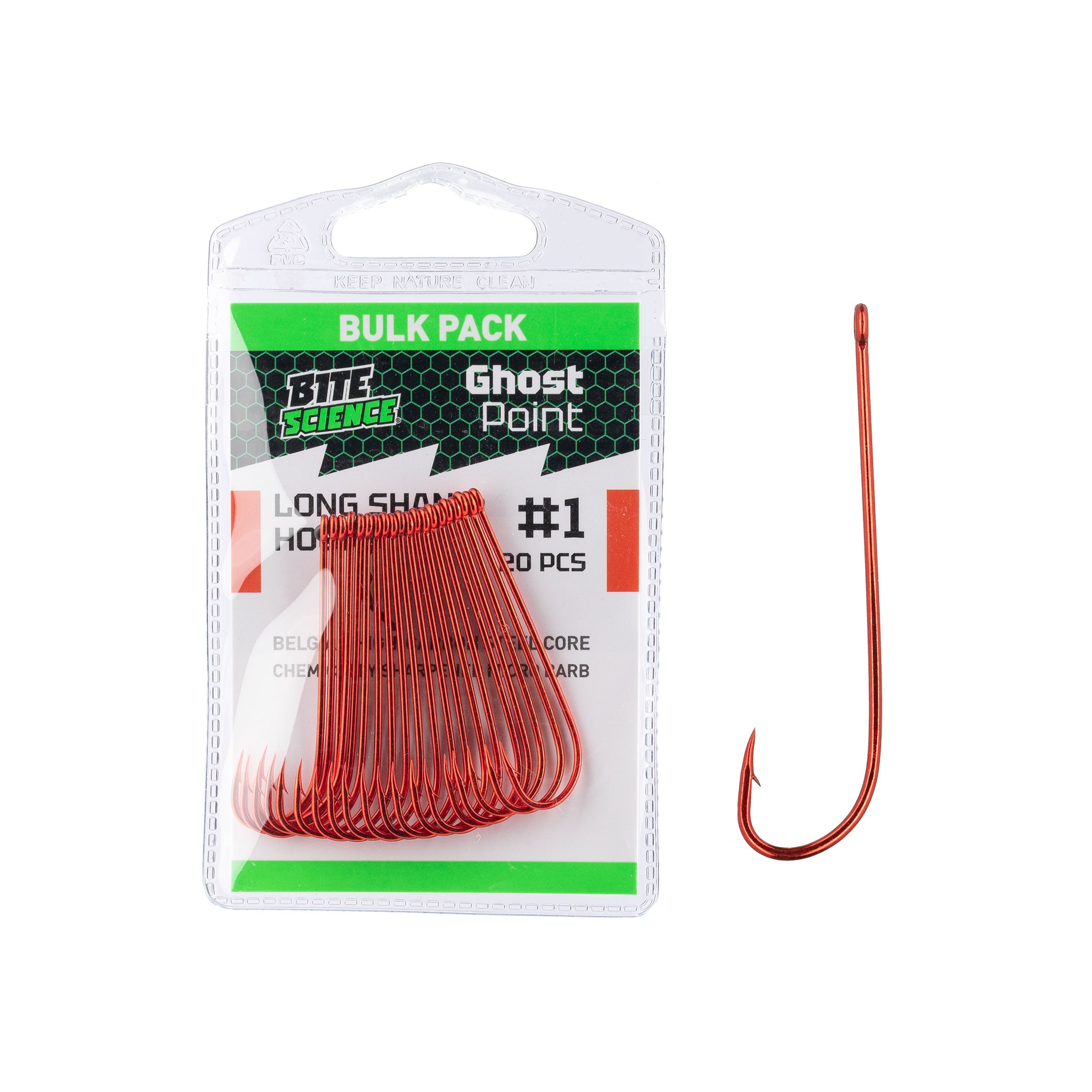 Bite Science Ghost Point Red Long Shank Hooks