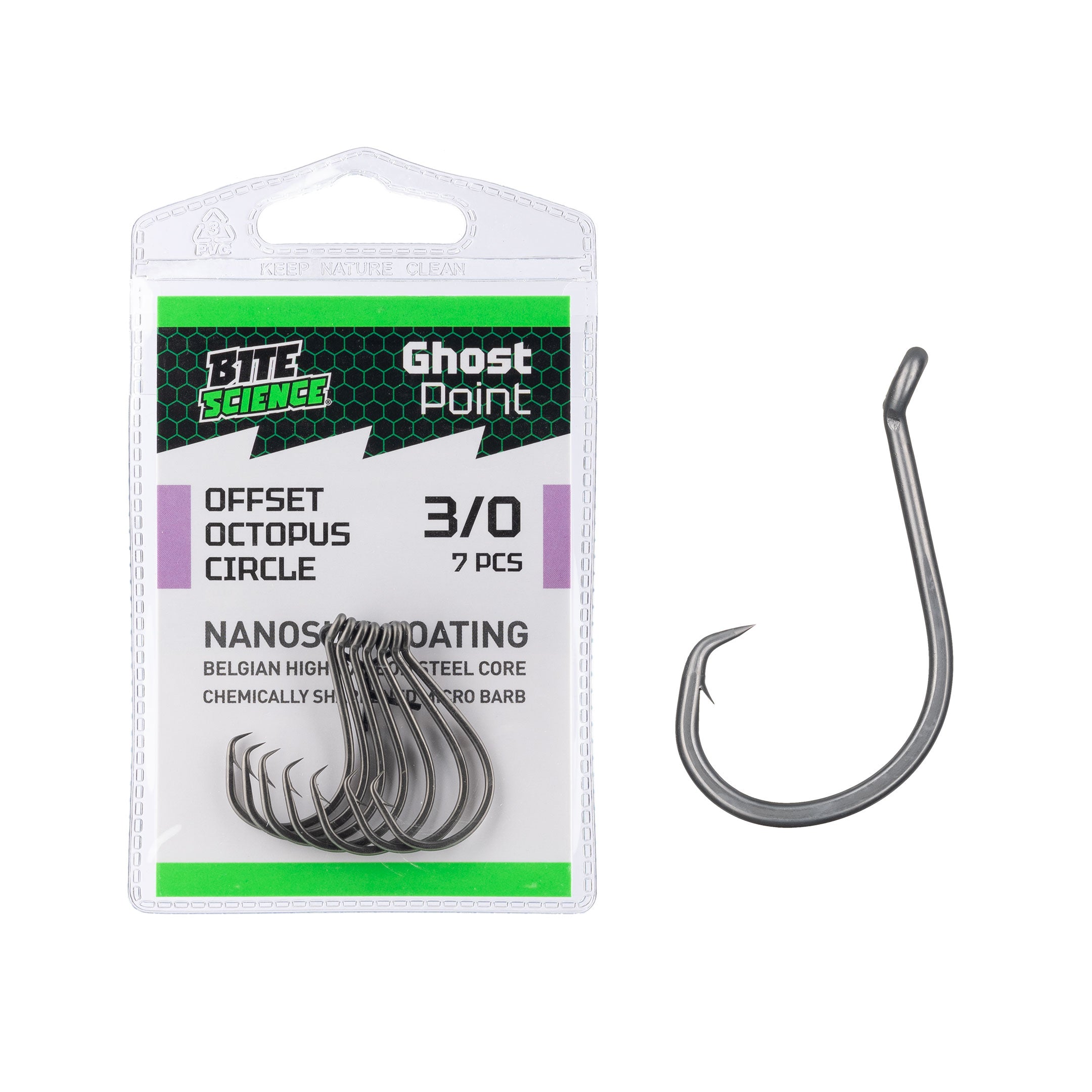 Bite Science Ghost Point Offset Octopus Circle Hooks