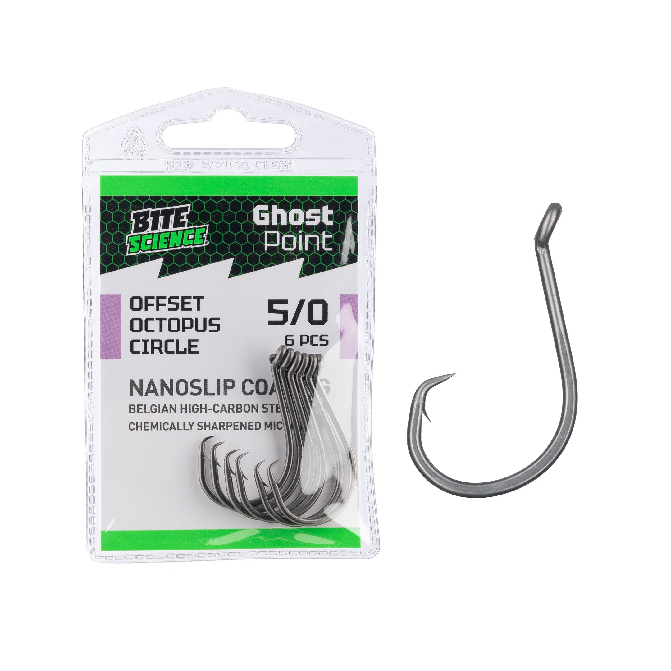 Bite Science Ghost Point Offset Octopus Circle Hooks