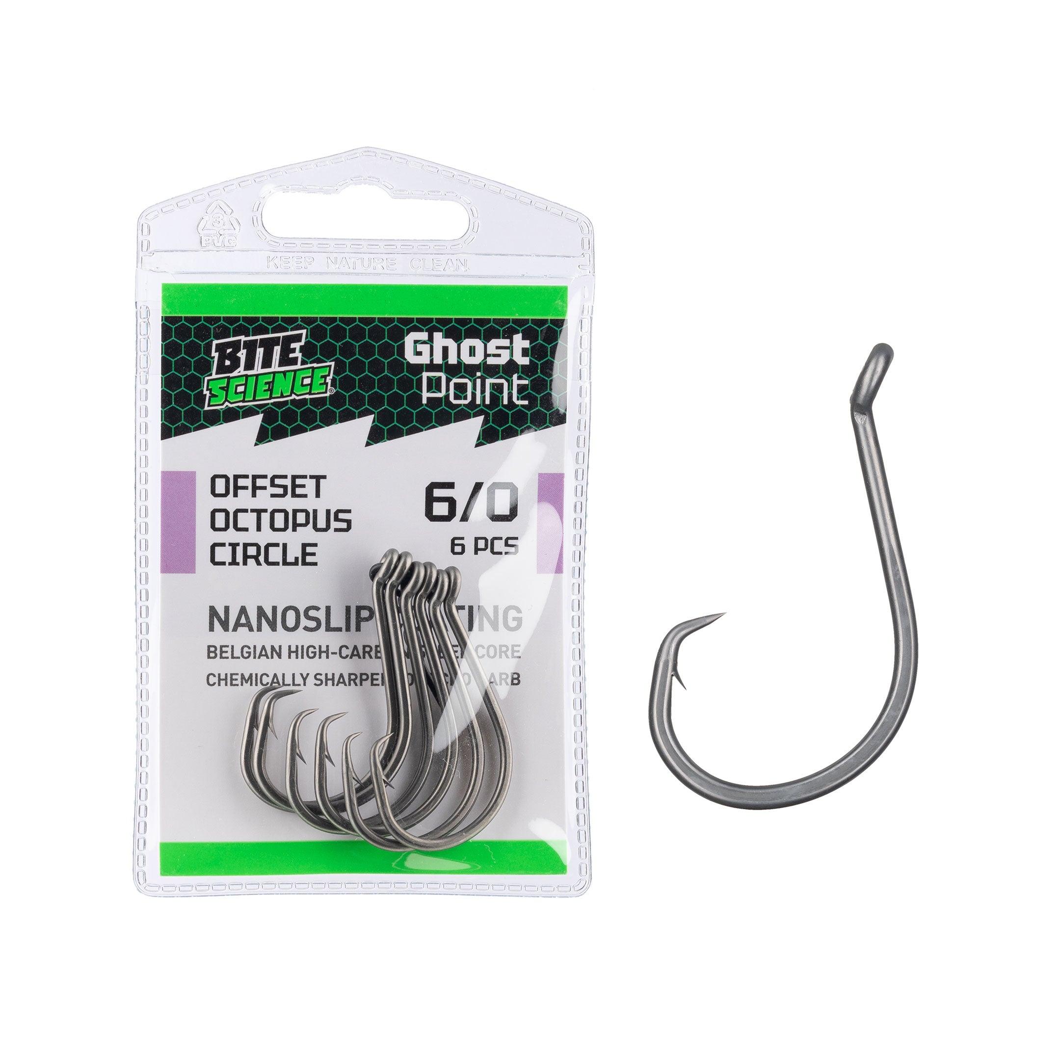 Bite Science Ghost Point Offset Octopus Circle Hooks