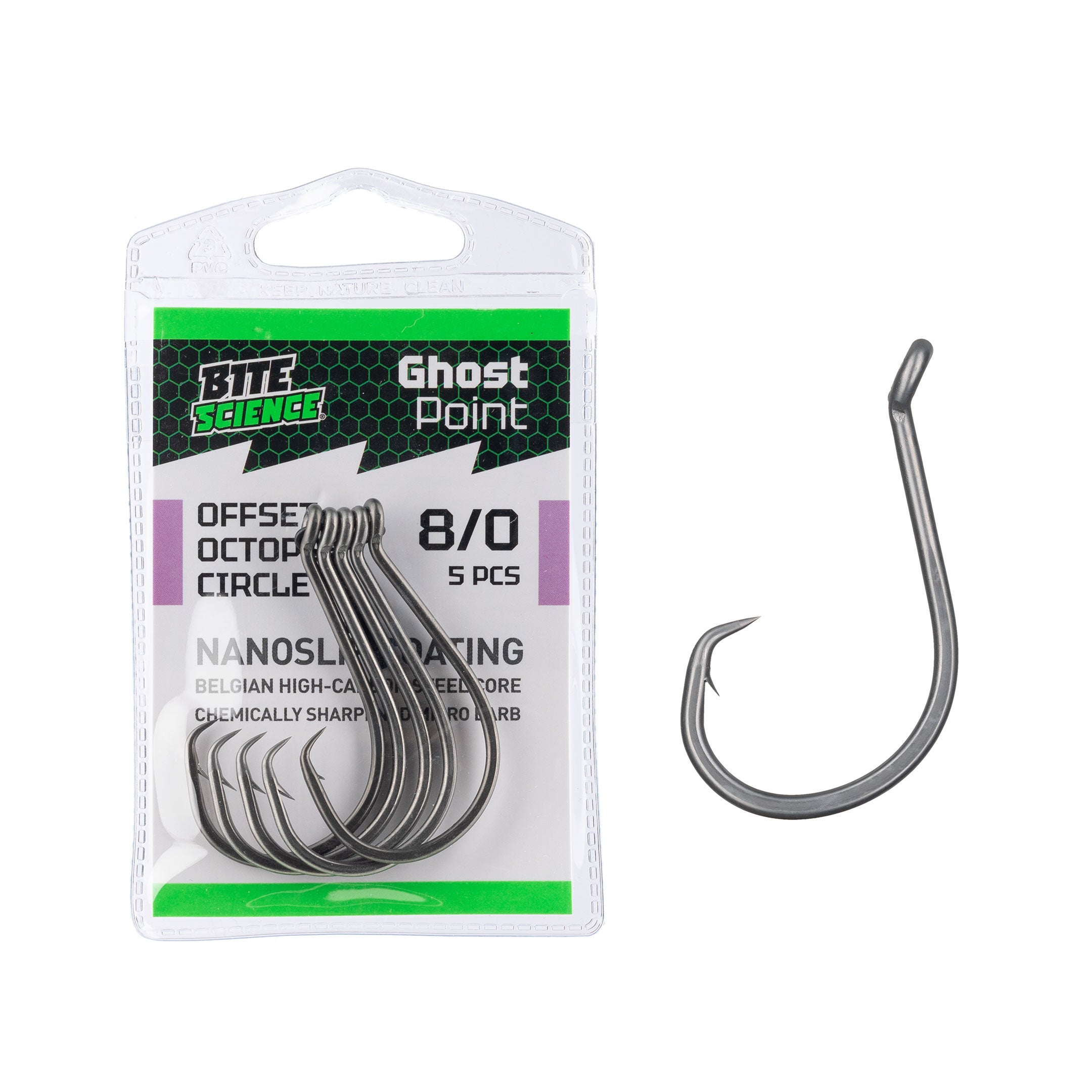 Bite Science Ghost Point Offset Octopus Circle Hooks