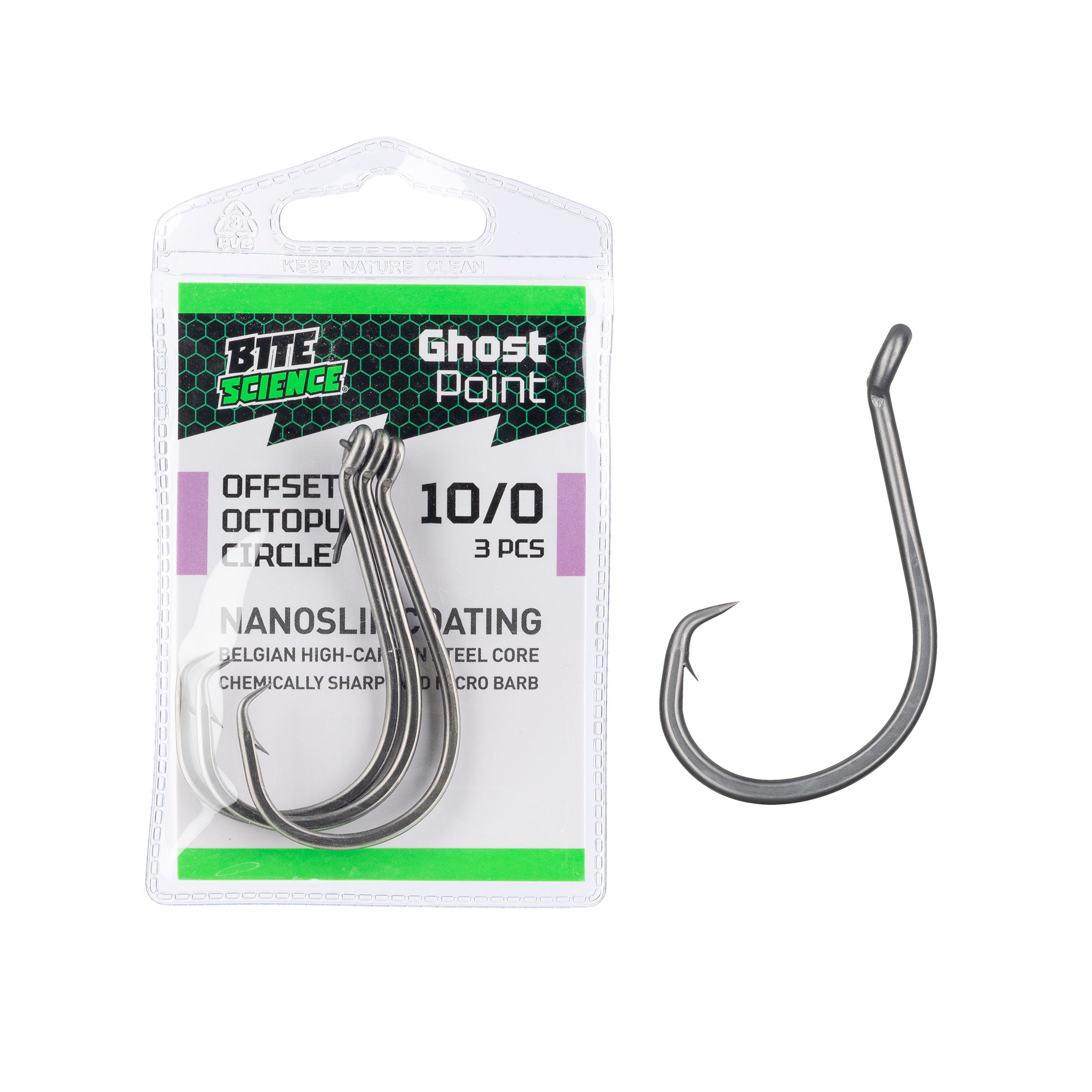 Bite Science Ghost Point Offset Octopus Circle Hooks