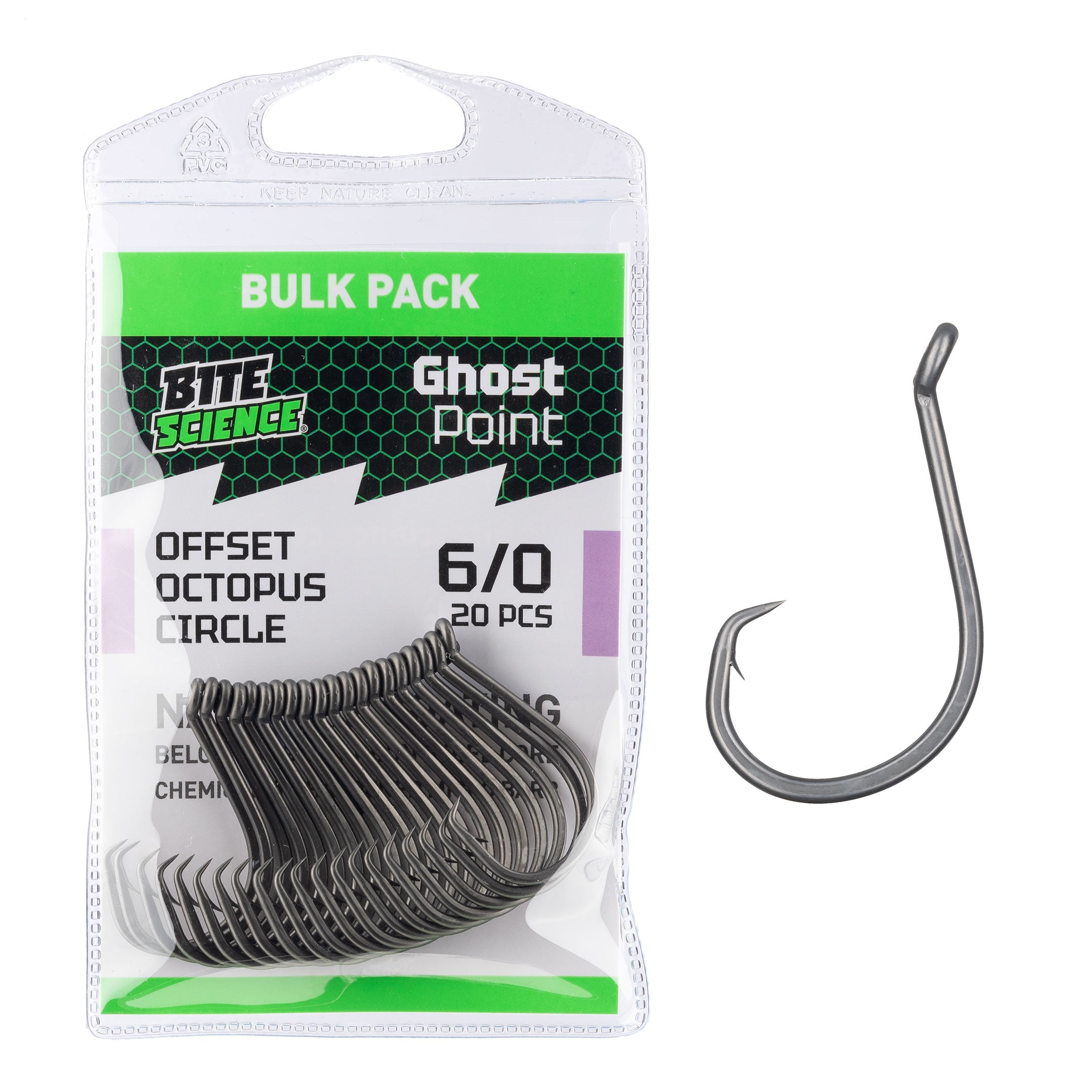 Bite Science Ghost Point Offset Octopus Circle Hooks