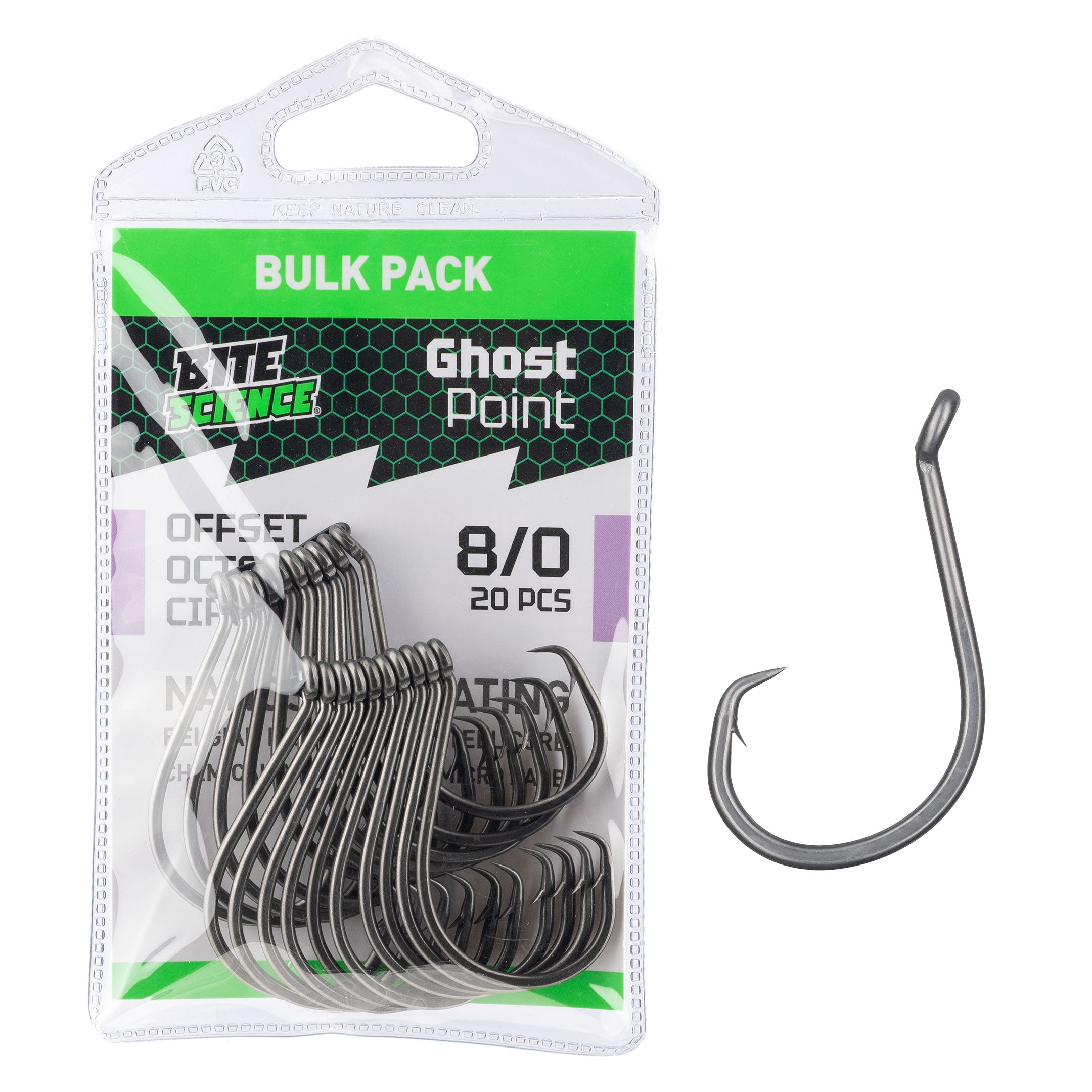 Bite Science Ghost Point Offset Octopus Circle Hooks